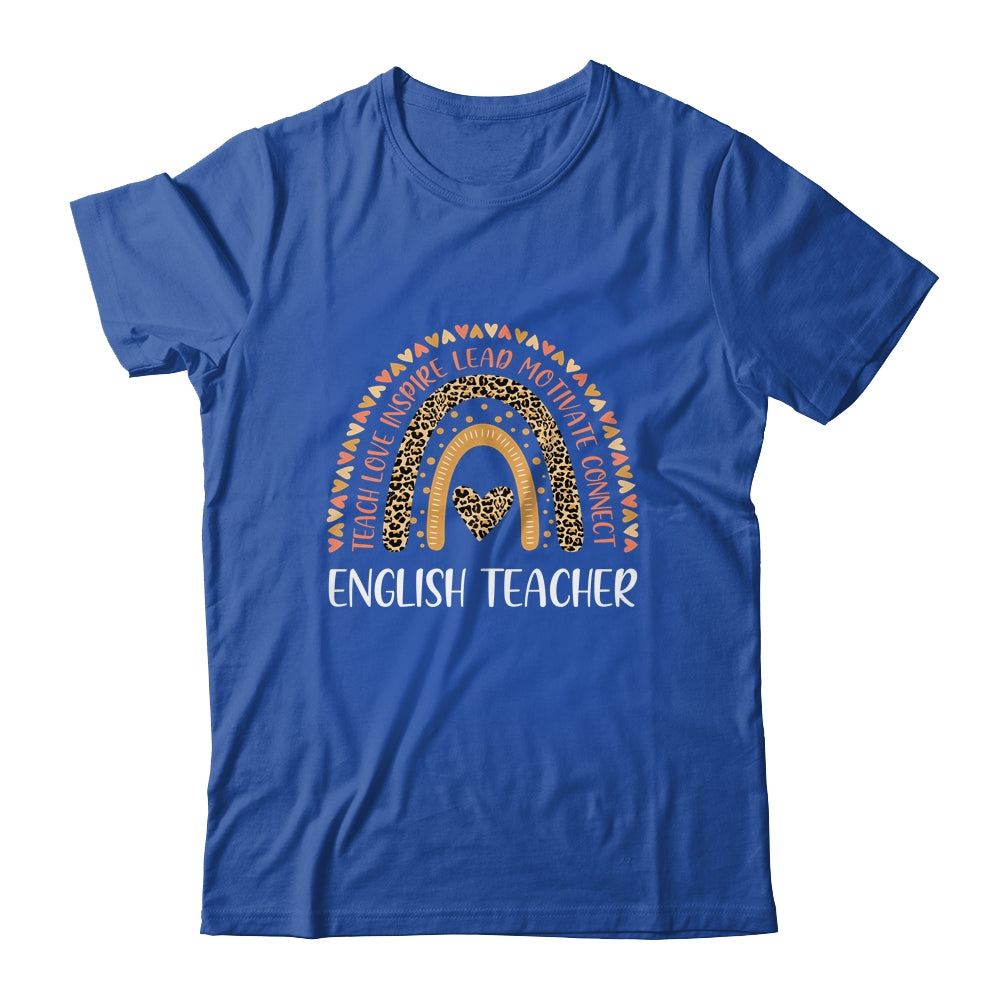 English Teacher Leopard Rainbow T-Shirt & Hoodie | Teecentury.com