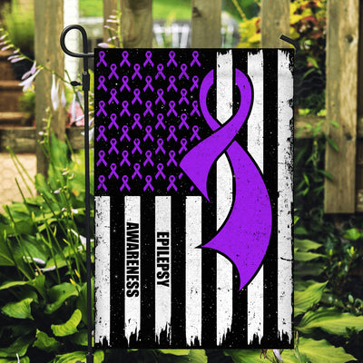 Epilepsy Awareness America Flag Purple Ribbon Flag | Teecentury.com