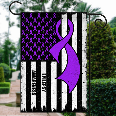 Epilepsy Awareness America Flag Purple Ribbon Flag | Teecentury.com