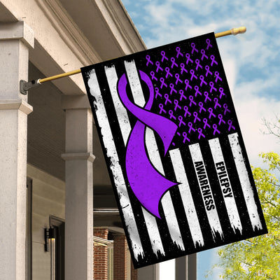 Epilepsy Awareness America Flag Purple Ribbon Flag | Teecentury.com