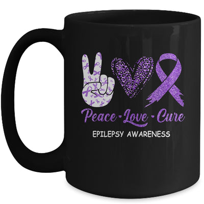 Epilepsy Awareness Peace Love Cure Leopard Mug Coffee Mug | Teecentury.com