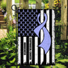 Esophageal Cancer Awareness America Flag Periwinkle Ribbon Flag | Teecentury.com
