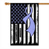 Esophageal Cancer Awareness America Flag Periwinkle Ribbon Flag | Teecentury.com