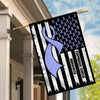 Esophageal Cancer Awareness America Flag Periwinkle Ribbon Flag | Teecentury.com
