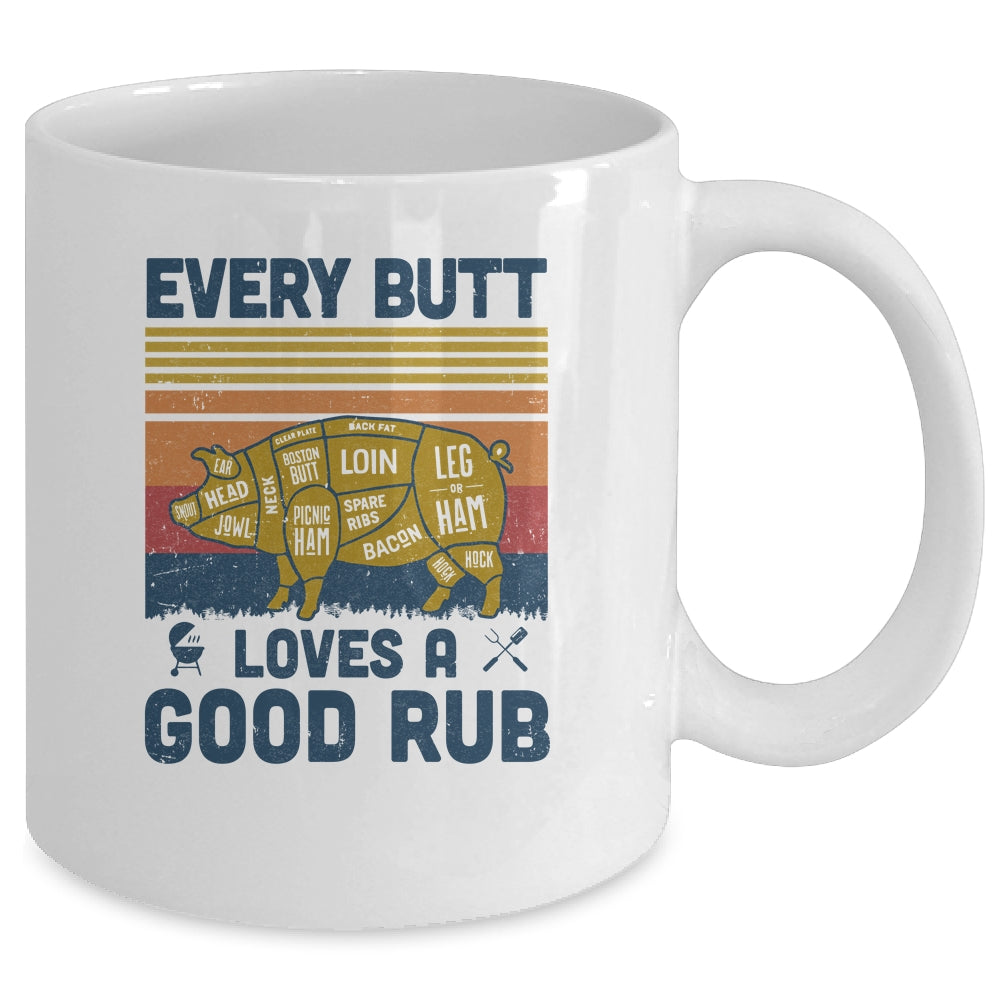 Every Butt Loves A Good Rub Funny BBQ Pork Chef Gift Mug Coffee Mug | Teecentury.com
