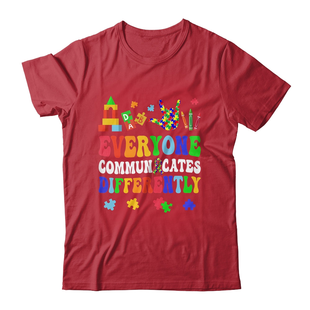 Everyone Communicates Differently Special Education Autism Shirt & Hoodie | teecentury