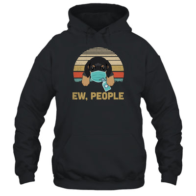 Ew People Funny Vintage Retro Dachshund Mask Quarantine T-Shirt & Tank Top | Teecentury.com