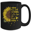 F-Bomb Mom Tattoos Pretty Eyes And Thick Thighs Sunflower Mug Coffee Mug | Teecentury.com