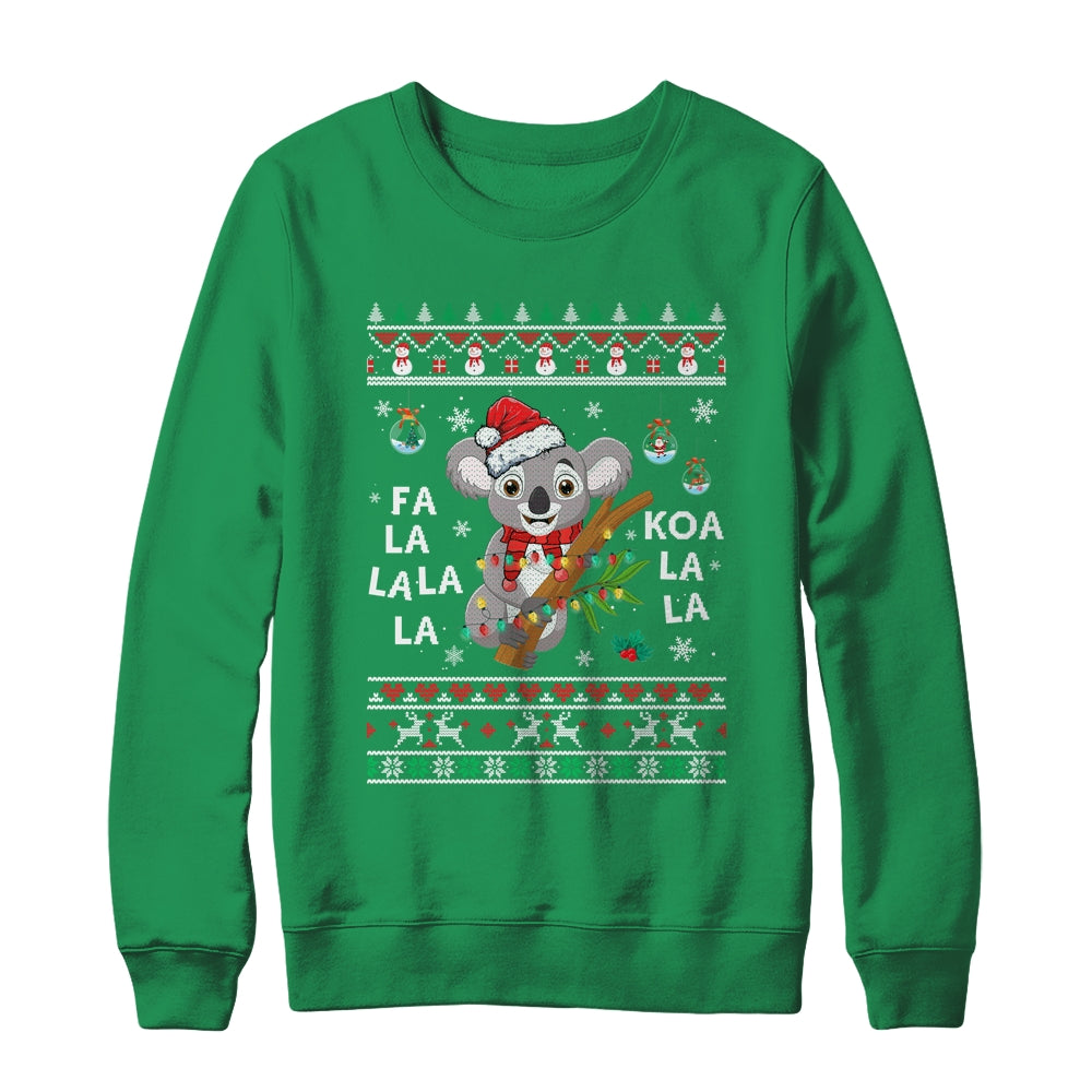 Fa La La Koala La La Cute Koala Bear Santa Christmas Koala Shirt & Sweatshirt | teecentury