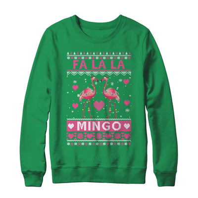 Fa La La La Mingo Flamingo Santa Pink Ugly Christmas Shirt & Sweatshirt | teecentury