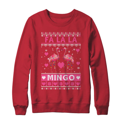 Fa La La La Mingo Flamingo Santa Pink Ugly Christmas Shirt & Sweatshirt | teecentury