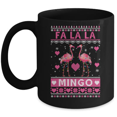 Fa La La La Mingo Flamingo Santa Pink Ugly Christmas Mug | teecentury