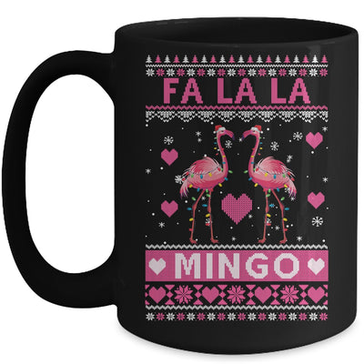 Fa La La La Mingo Flamingo Santa Pink Ugly Christmas Mug | teecentury