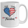 Faith Family Freedom Fourth Of July American Flag Patriotic Mug Coffee Mug | Teecentury.com