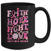 Faith Hope Fight Love Breast Cancer Awareness Pink Leopard Mug | teecentury