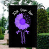 Faith Hope Love Alzheimer's Awareness Flag Daisy Flower Purple Ribbon Flag | Teecentury.com