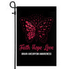 Faith Hope Love Butterfly Brain Aneurysm Awareness Flag Burgundy Ribbon Flag | Teecentury.com