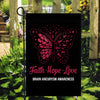Faith Hope Love Butterfly Brain Aneurysm Awareness Flag Burgundy Ribbon Flag | Teecentury.com