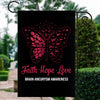 Faith Hope Love Butterfly Brain Aneurysm Awareness Flag Burgundy Ribbon Flag | Teecentury.com