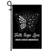 Faith Hope Love Butterfly Brain Cancer Awareness Flag Grey Ribbon Flag | Teecentury.com