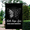 Faith Hope Love Butterfly Brain Cancer Awareness Flag Grey Ribbon Flag | Teecentury.com
