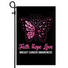 Faith Hope Love Butterfly Breast Cancer Awareness Flag Pink Ribbon Flag | Teecentury.com