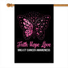 Faith Hope Love Butterfly Breast Cancer Awareness Flag Pink Ribbon Flag | Teecentury.com
