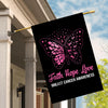 Faith Hope Love Butterfly Breast Cancer Awareness Flag Pink Ribbon Flag | Teecentury.com