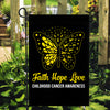 Faith Hope Love Butterfly Childhood Cancer Awareness Flag Gold Ribbon Flag | Teecentury.com