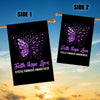 Faith Hope Love Butterfly Cystic Fibrosis Awareness Flag Purple Ribbon Flag | Teecentury.com