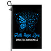 Faith Hope Love Butterfly Diabetes Awareness Flag Blue Ribbon Flag | Teecentury.com