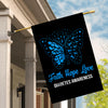 Faith Hope Love Butterfly Diabetes Awareness Flag Blue Ribbon Flag | Teecentury.com