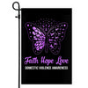 Faith Hope Love Butterfly Domestic Violence Awareness Flag Purple Ribbon Flag | Teecentury.com