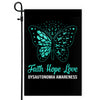 Faith Hope Love Butterfly Dysautonomia Awareness Flag Turquoise Ribbon Flag | Teecentury.com