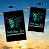 Faith Hope Love Butterfly Dysautonomia Awareness Flag Turquoise Ribbon Flag | Teecentury.com