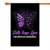 Faith Hope Love Butterfly Fibromyalgia Awareness Flag Purple Ribbon Flag | Teecentury.com