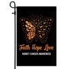 Faith Hope Love Butterfly Kidney Cancer Awareness Flag Orange Ribbon Flag | Teecentury.com