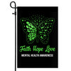 Faith Hope Love Butterfly Mental Health Awareness Flag Green Ribbon Flag | Teecentury.com