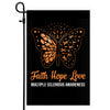 Faith Hope Love Butterfly Multiple Sclerosis Awareness Flag Orange Ribbon Flag | Teecentury.com
