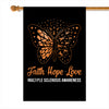 Faith Hope Love Butterfly Multiple Sclerosis Awareness Flag Orange Ribbon Flag | Teecentury.com