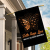 Faith Hope Love Butterfly Multiple Sclerosis Awareness Flag Orange Ribbon Flag | Teecentury.com