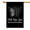 Faith Hope Love Butterfly Parkinson's Disease Awareness Flag Grey Ribbon Flag | Teecentury.com