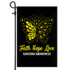 Faith Hope Love Butterfly Sarcoma Awareness Flag Yellow Ribbon Flag | Teecentury.com