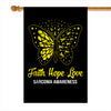 Faith Hope Love Butterfly Sarcoma Awareness Flag Yellow Ribbon Flag | Teecentury.com