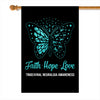 Faith Hope Love Butterfly Trigeminal Neuralgia Awareness Flag Teal Ribbon Flag | Teecentury.com