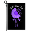 Faith Hope Love Crohns Disease Awareness Flag Daisy Flower Purple Ribbon Flag | Teecentury.com