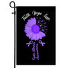 Faith Hope Love Cystic Fibrosis Awareness Flag Daisy Flower Purple Ribbon Flag | Teecentury.com