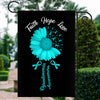 Faith Hope Love Dysautonomia Awareness Flag Daisy Flower Turquoise Ribbon Flag | Teecentury.com