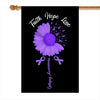 Faith Hope Love Epilepsy Awareness Flag Daisy Flower Purple Ribbon Flag | Teecentury.com