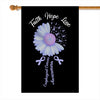Faith Hope Love Esophageal Cancer Awareness Flag Daisy Flower Periwinkle Ribbon Flag | Teecentury.com